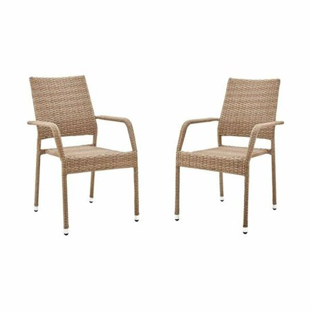 DESIGNED TO FURNISH Genoa Patio Dining Armchair, Nature Tan Weave - 2 Piece DE3063216